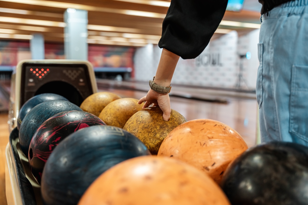 Bowling lanes with pins set and ready for play
